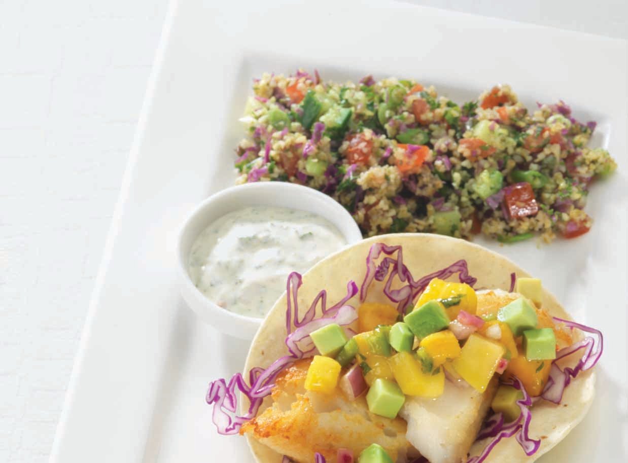 Spring Fish Tacos With Kale Tabouli Salad Granville Island